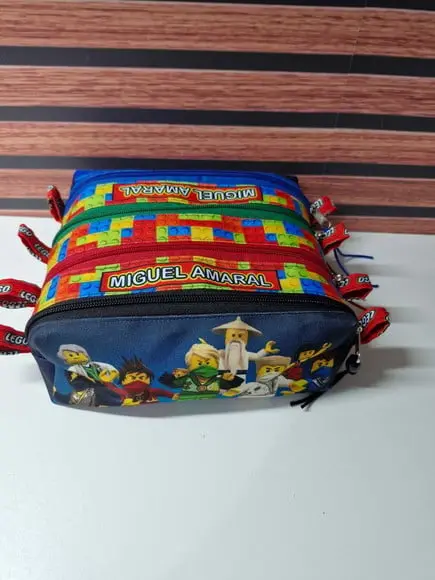 Estojo 4 Divisórias Ninjago Azul