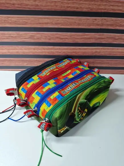 Estojo 4 Divisórias Ninjago Verde