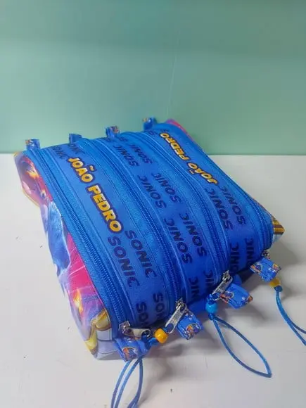 Estojo 4 Divisórias Sonic