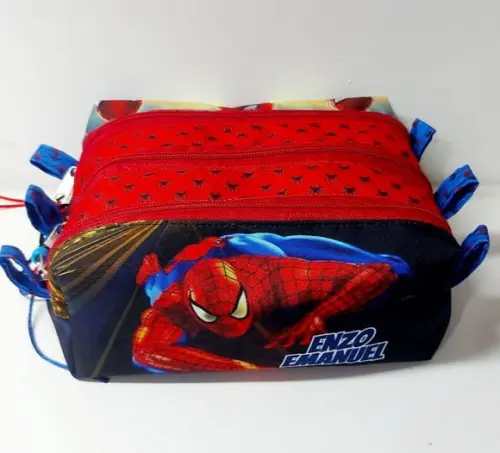 Estojo Homem Aranha 3 Divisórias