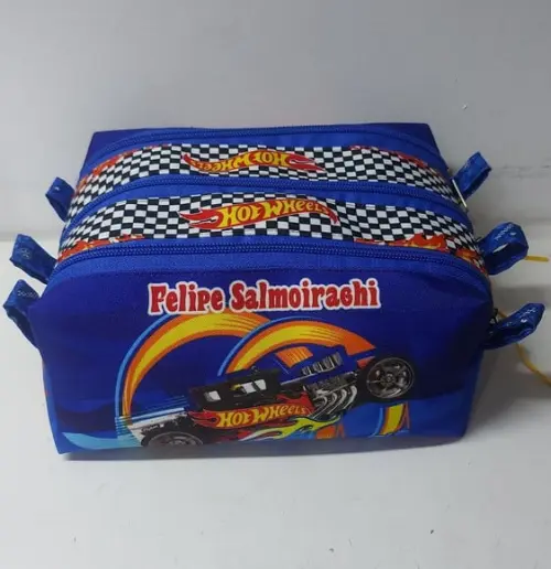 Estojo Triplo Hotwheels