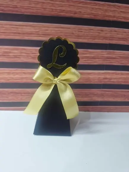 Kit 12 Caixas Preto e Dourado