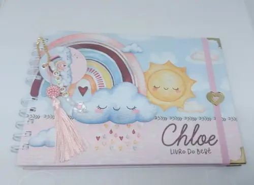 Kit Caderneta e Livro do Bebe Chuva de Amor