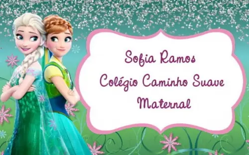 Kit etiqueta escolar frozen pacote 100 etiquetas
