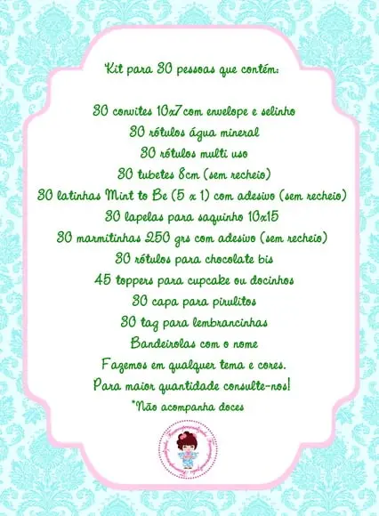 Kit festa personalizado fácil