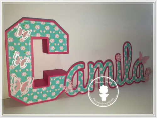 Letra 3d + Cursiva Borboletas