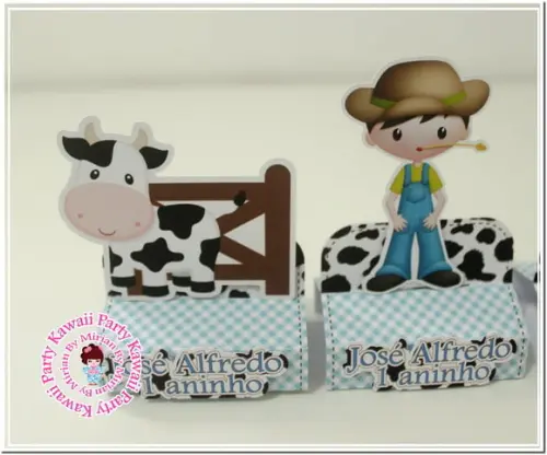 Porta chocolate duplo 3d fazendinha