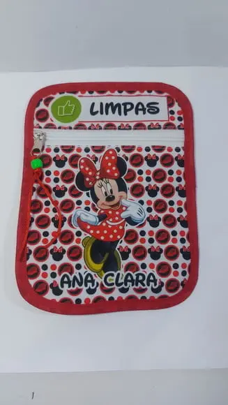 Porta máscaras duplo minnie vermelha