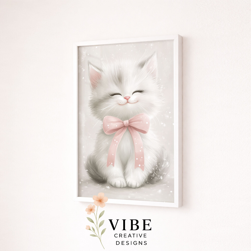 Kit 3 Artes digitais para quadro infantil Gatinho