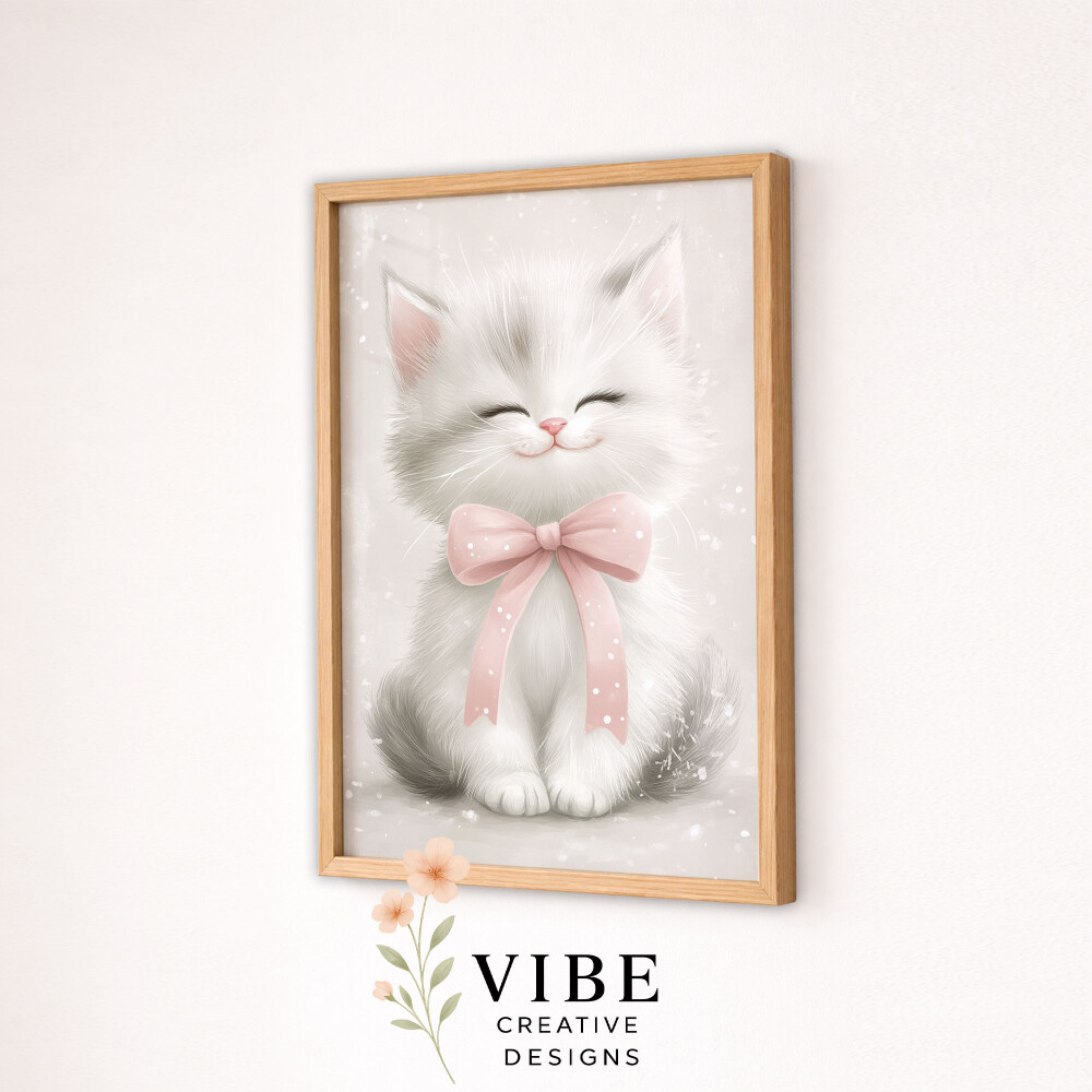 Kit 3 Artes digitais para quadro infantil Gatinho