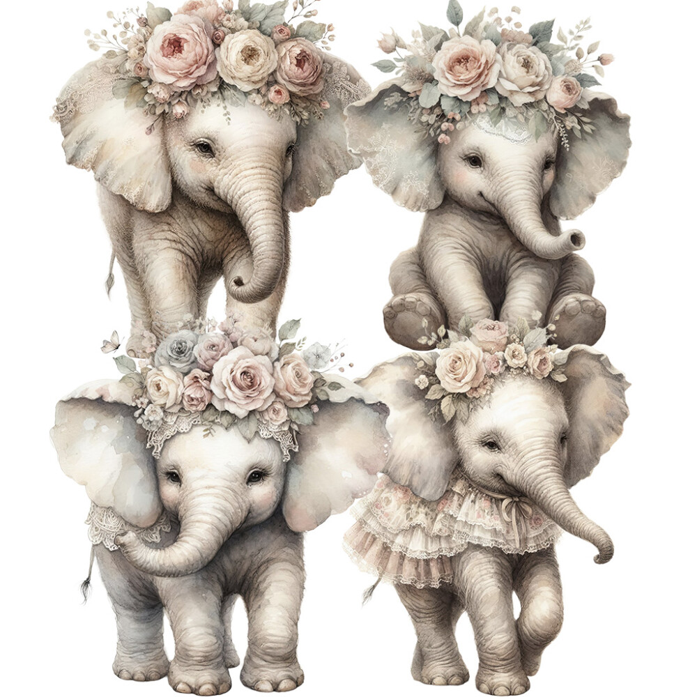 12 Cliparts Elefantinhos Baby PNG Fundo Transparente
