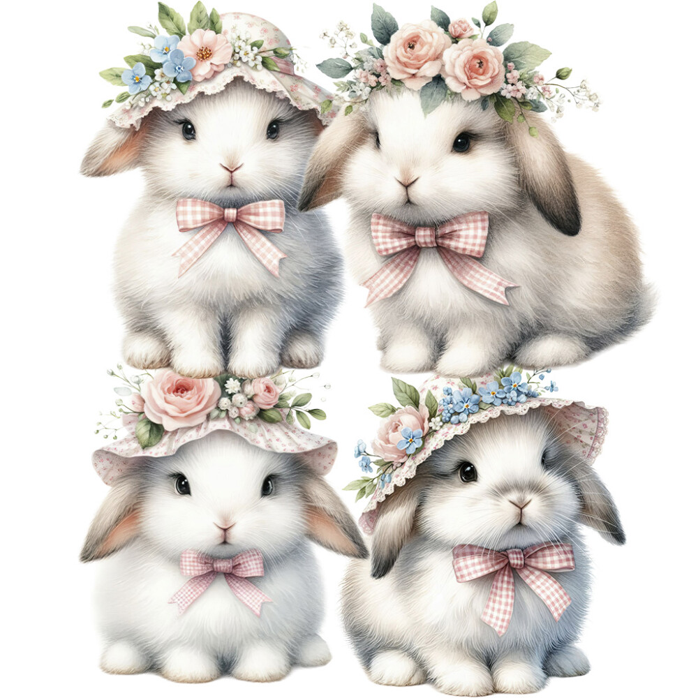 22 Cliparts Coelhos Fofinhos PNG Fundo Transparente