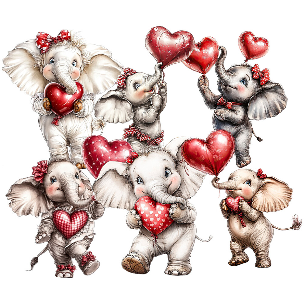 22 Cliparts Elefantinhos PNG Fundo Transparente