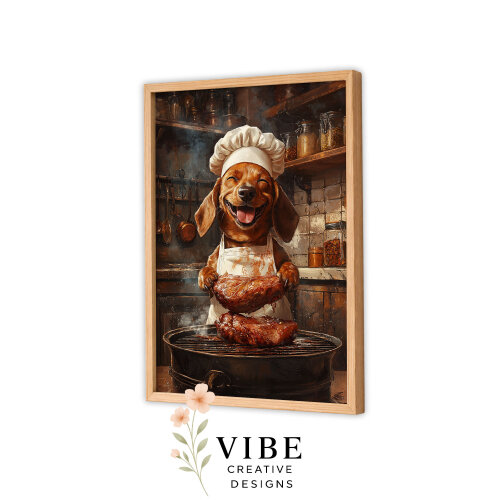Quadro Cachorro Salsicha Churrasqueiro - Arte A3