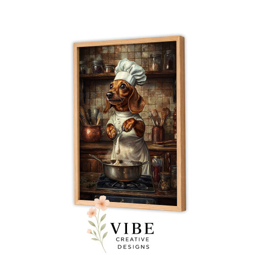Quadro Cachorro Salsicha Chef Molho - Arte A3
