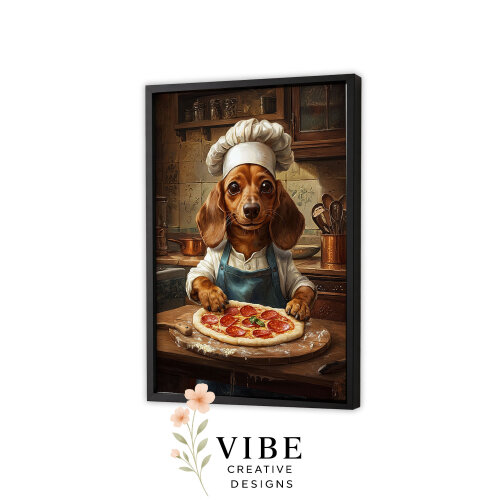 Quadro Cachorro Salsicha Pizzaiolo - Arte A3