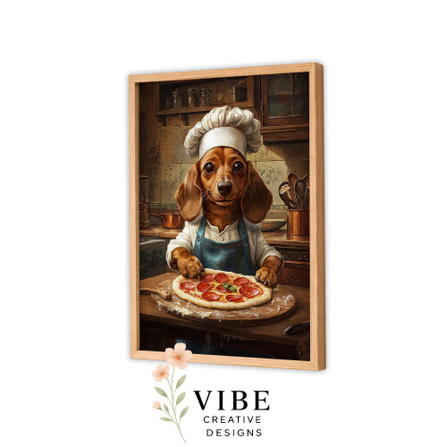 Quadro Cachorro Salsicha Pizzaiolo - Arte A3