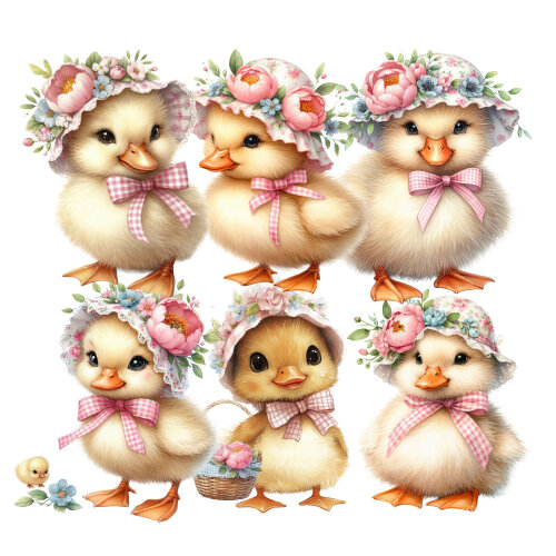 24 Cliparts Patinhos Fofos PNG Fundo Transparente