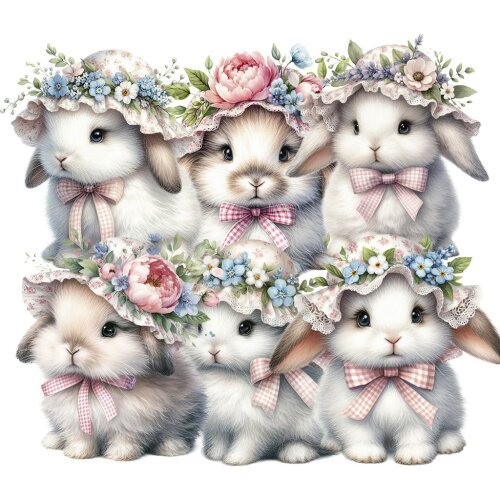 22 Cliparts Coelhos Fofinhos PNG Fundo Transparente