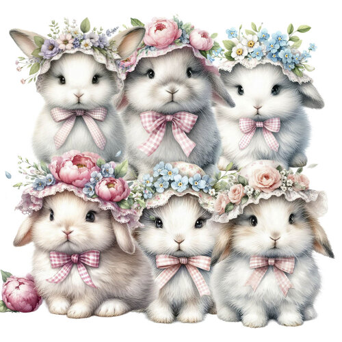 22 Cliparts Coelhos Fofinhos PNG Fundo Transparente