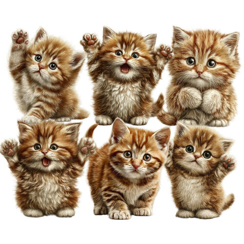 16 Cliparts Gatinhos Laranjinhas PNG Fundo Transparente