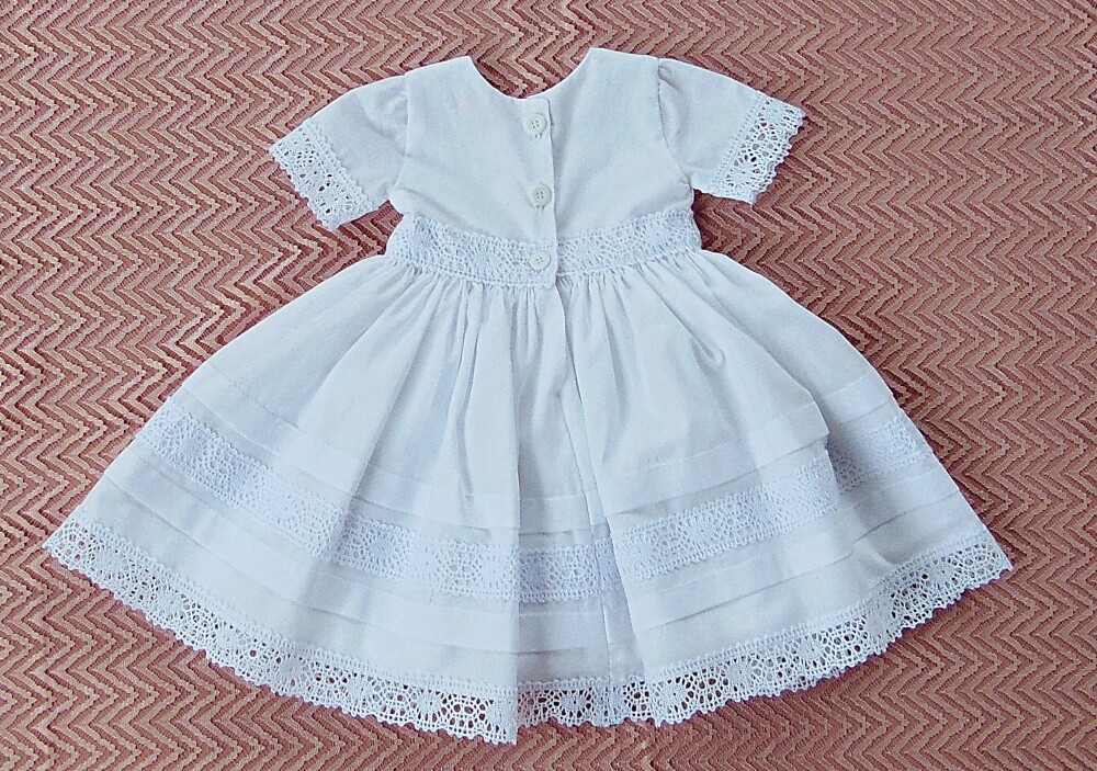 Vestido de batizado branco para bebê infantil menina