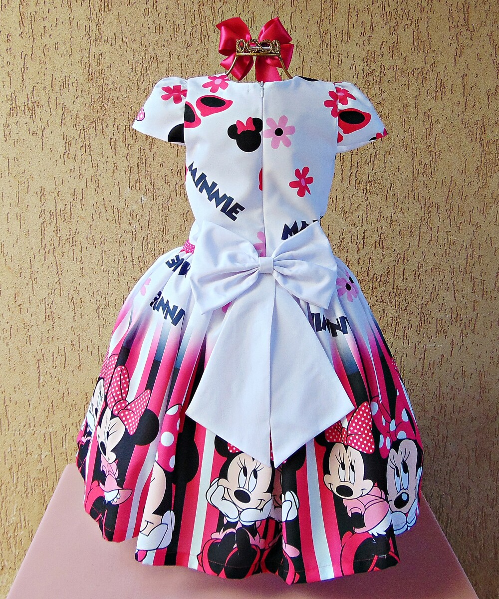 Vestido infantil Minnie para bebê menina.