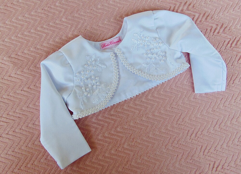Bolerinho infantil branco para bebê menina