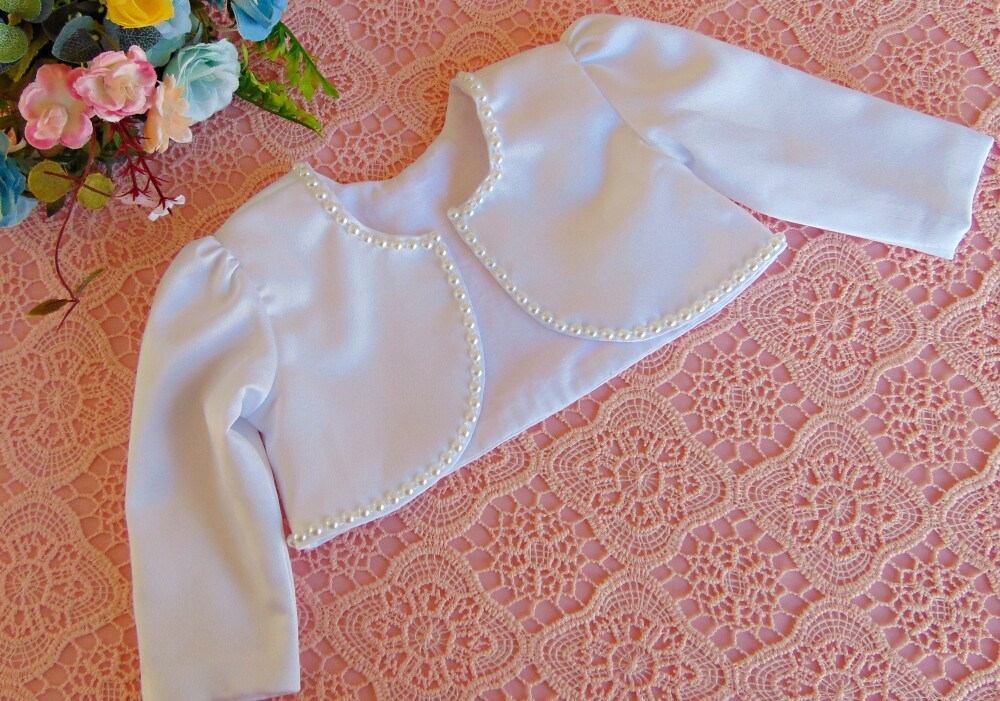 Bolerinho infantil branco para bebê menina