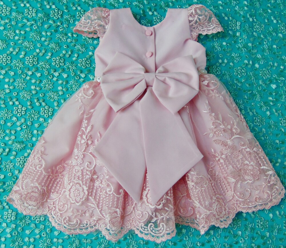 Vestido infantil de festa  luxo para bebê menina com sapatinho