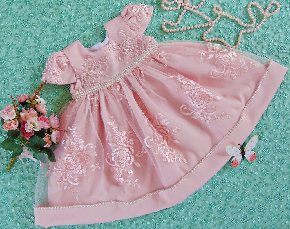 Vestido infantil de festa  luxo para bebê menina.