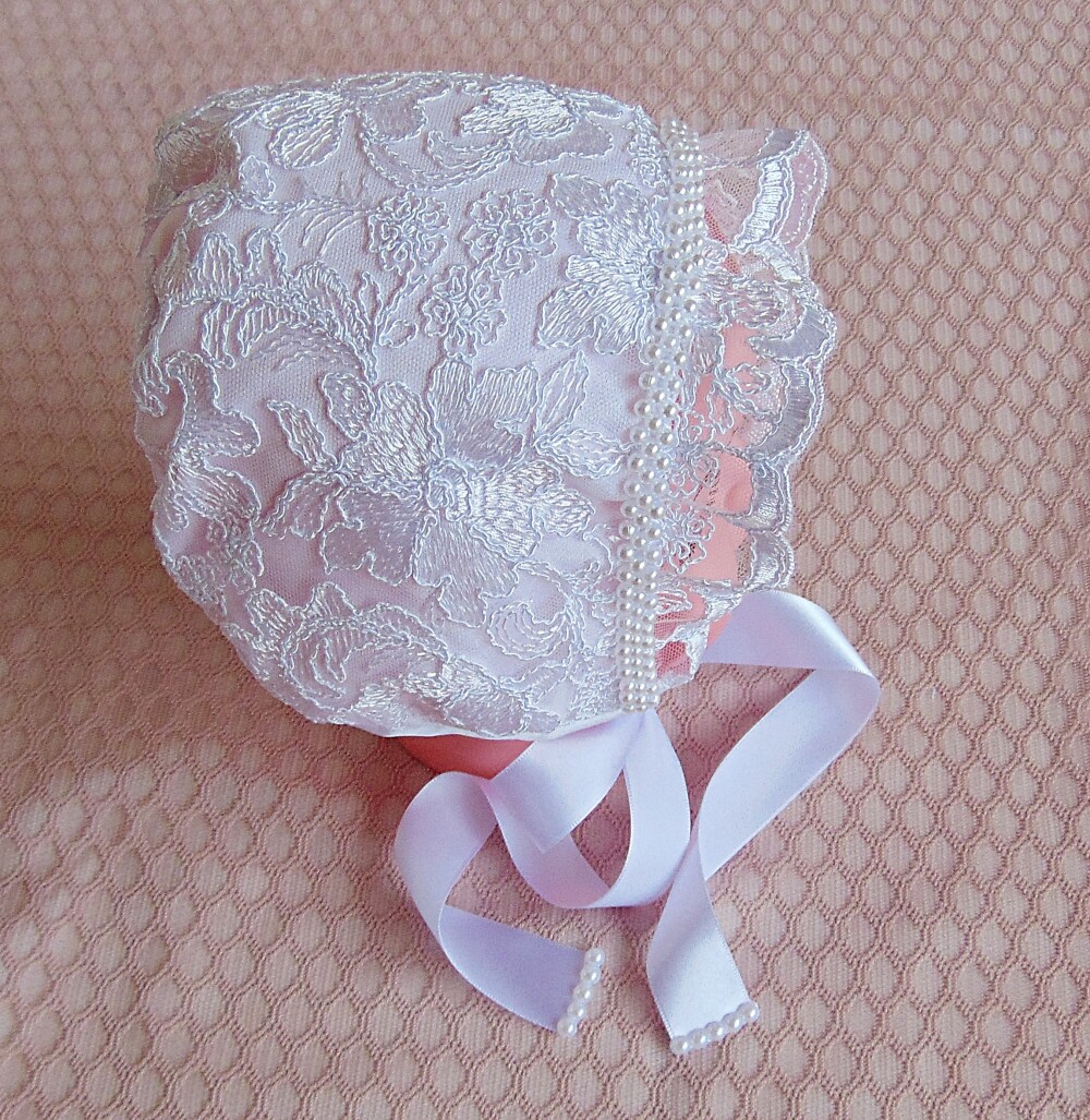 Touca de renda para batizado