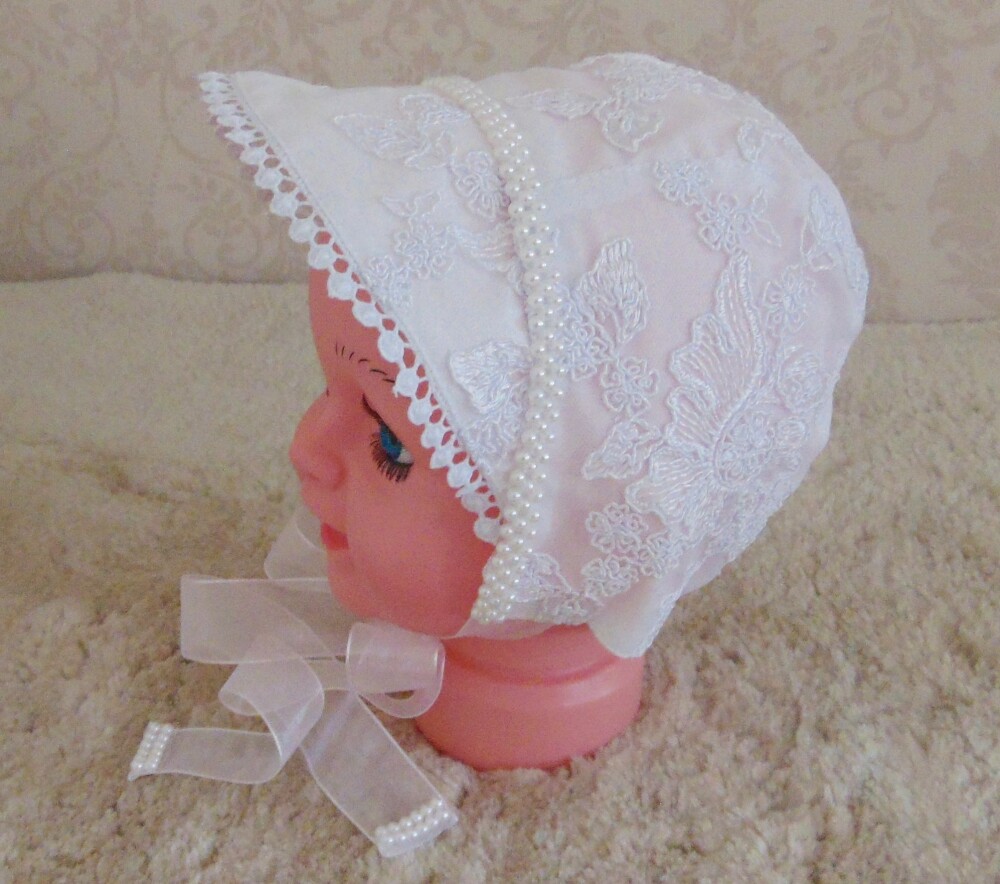 Touca de renda para batizado