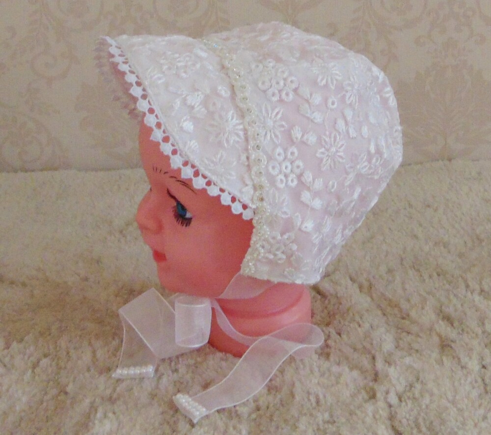 Touca de renda para batizado