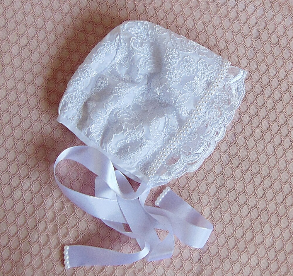 Touca de renda para batizado