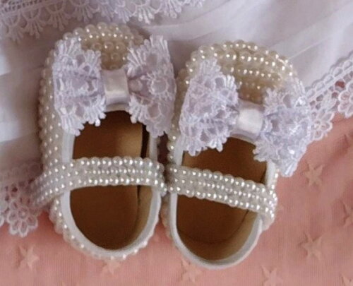 Vestido infantil de batizado branco para bebê menina com touca, 