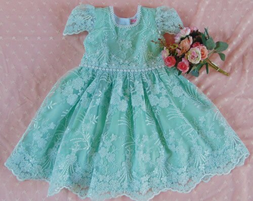 Vestido infantil de festa  luxo para bebê menina em renda