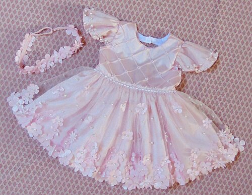 Vestido infantil jardim encantado ou festa para bebê menina com tiara