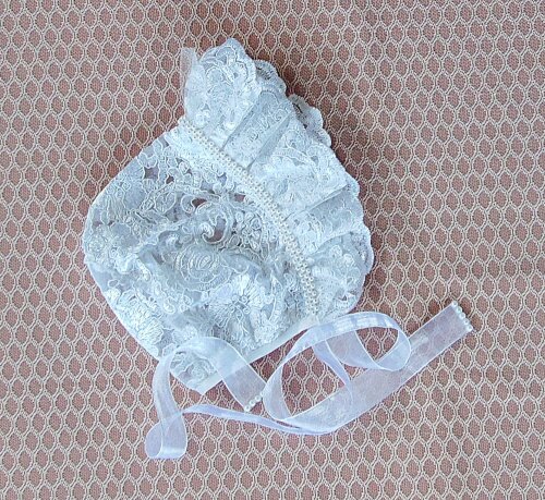 Touca de renda para batizado