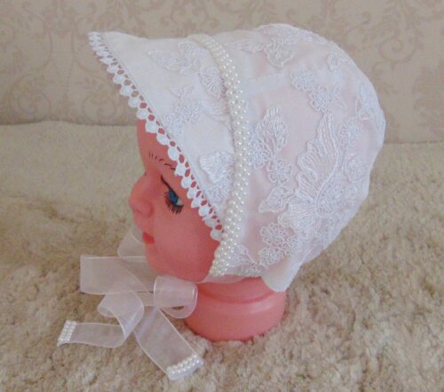 Touca de renda para batizado