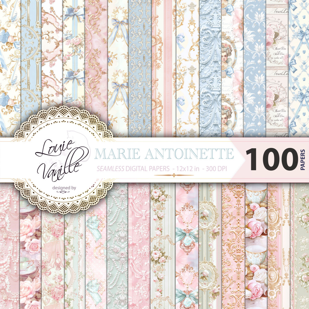 Maria Antonieta Regência 100 Papéis Digitais (Sem Emenda)