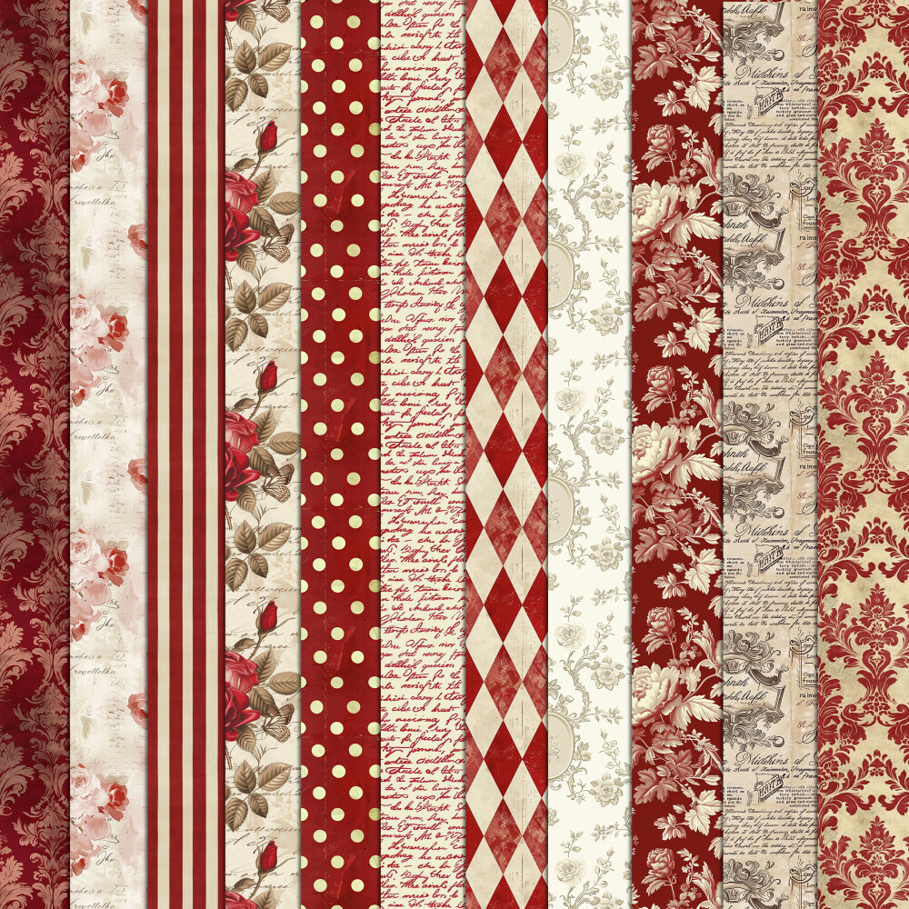 Vermelho Vintage 100 Papéis Digitais Seamless (Sem Emenda)