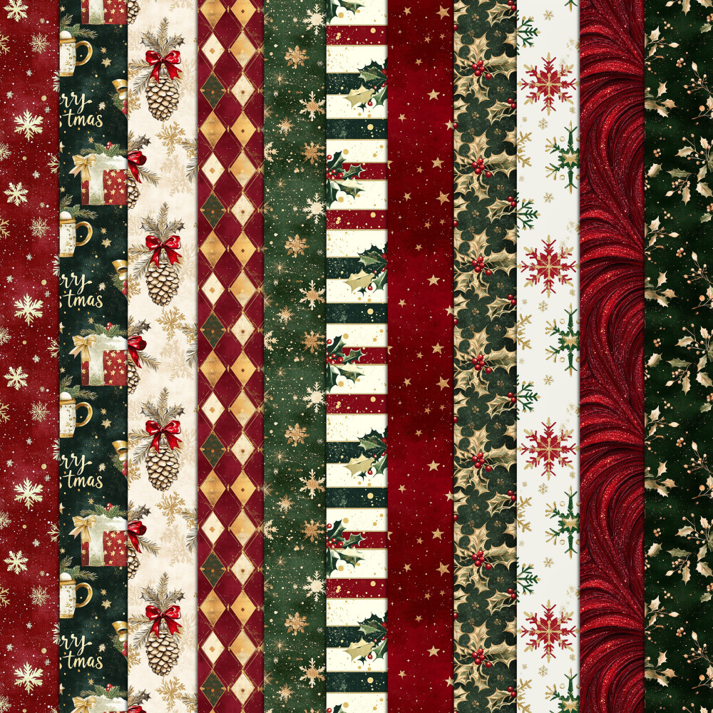 Kit Natal Vintage 100 Papéis Digitais Seamless (Sem Emenda)