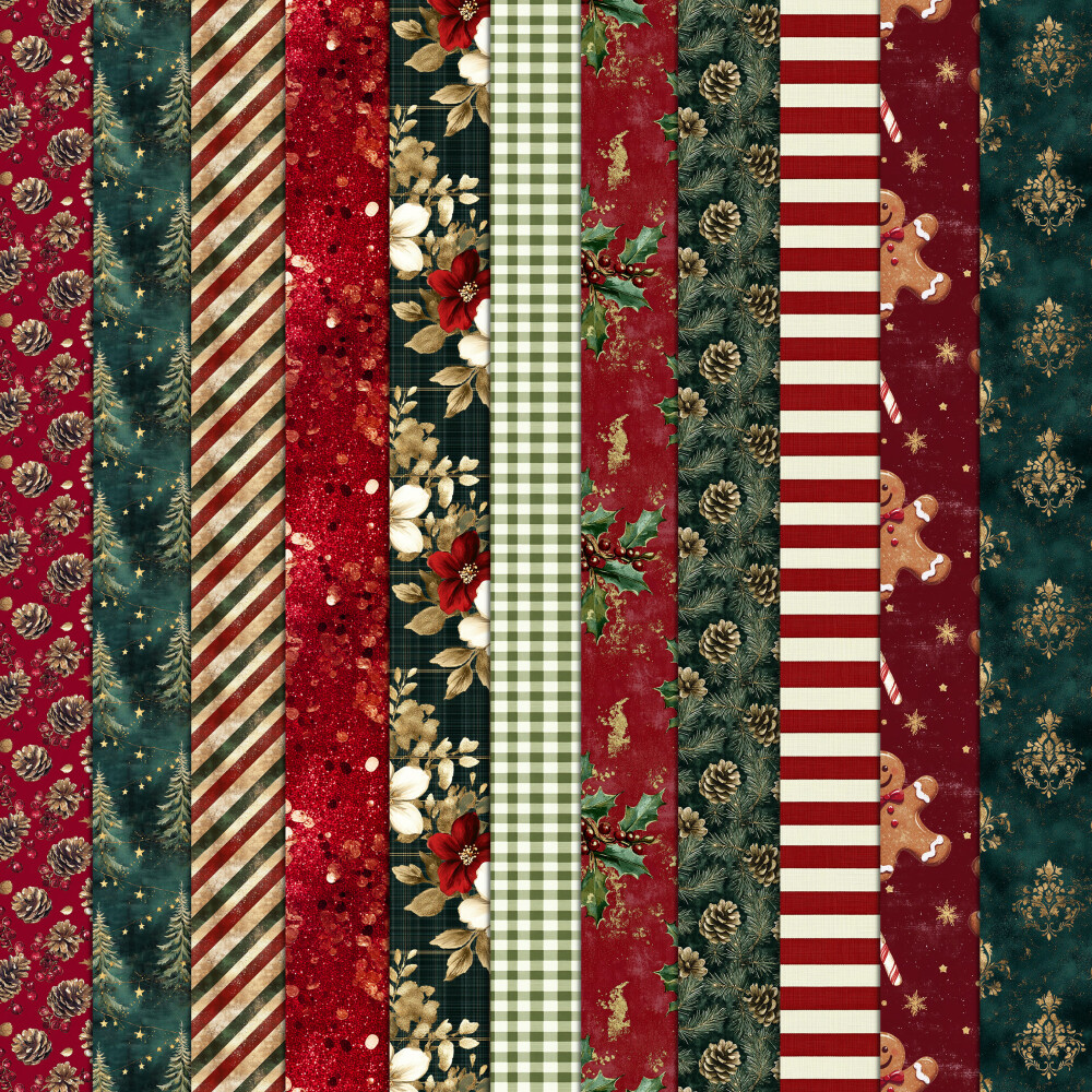 Kit Natal Vintage 100 Papéis Digitais Seamless (Sem Emenda)