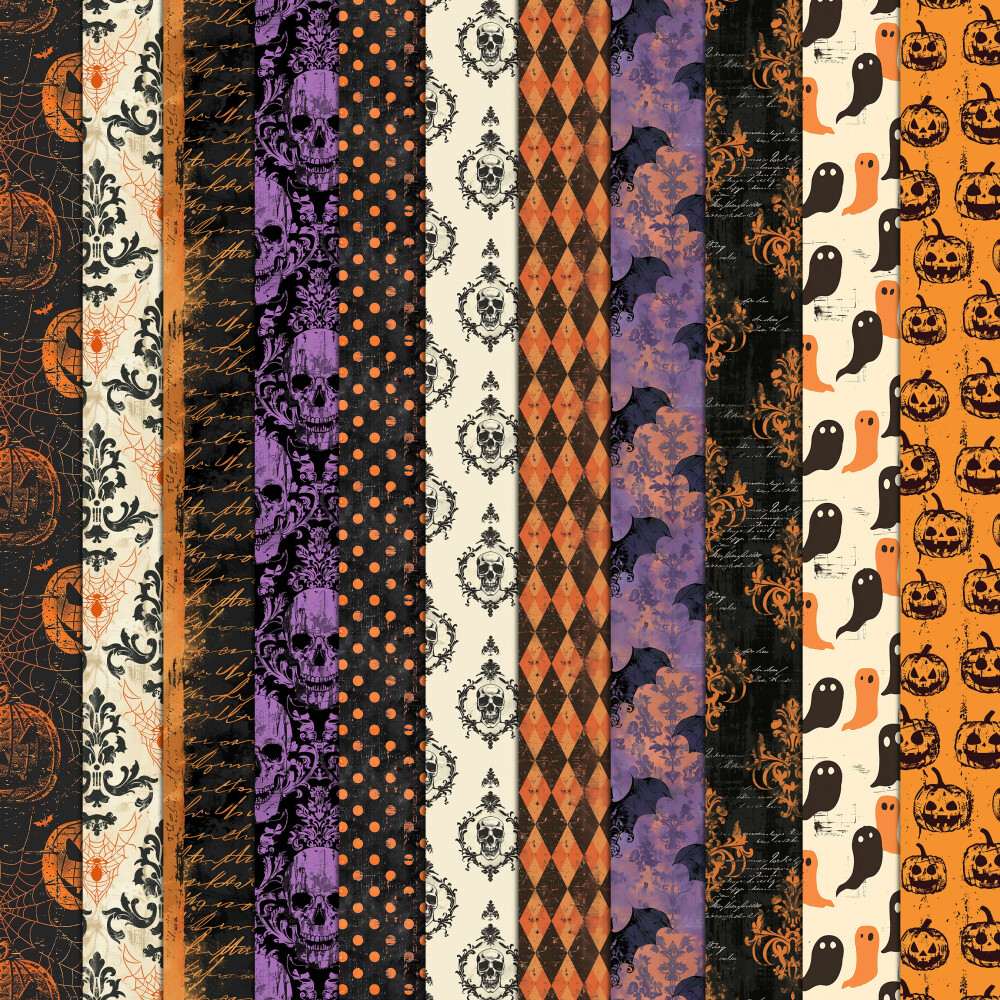 Halloween Vintage 100 Papéis Digitais Seamless (Sem Emenda)