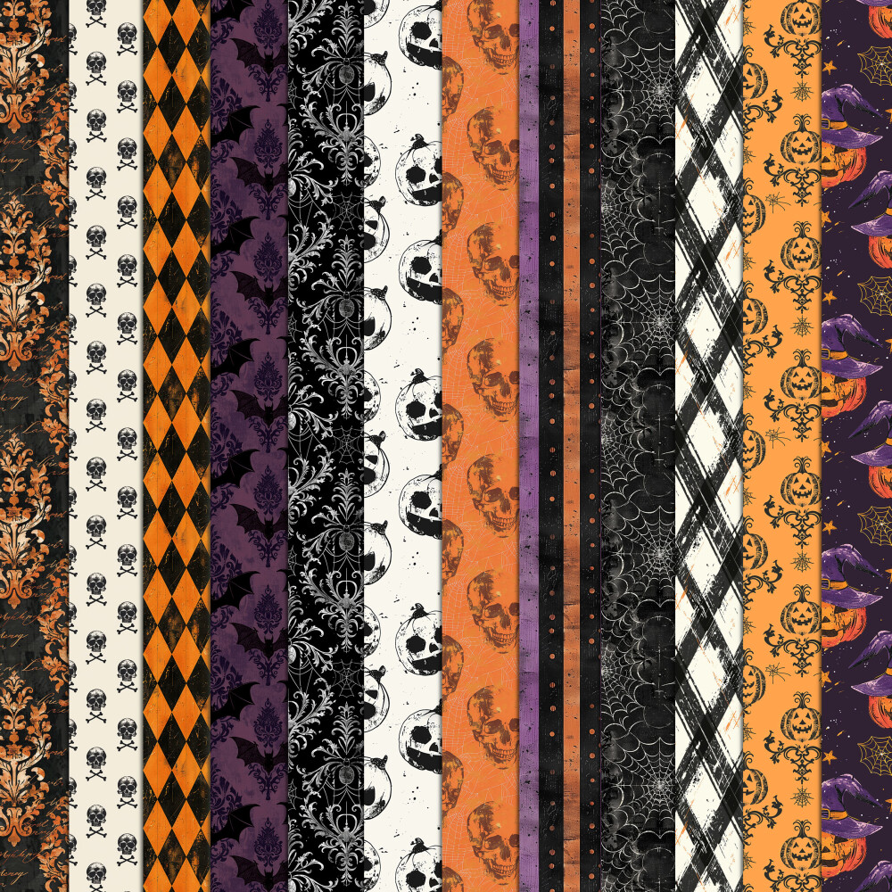 Halloween Vintage 100 Papéis Digitais Seamless (Sem Emenda)