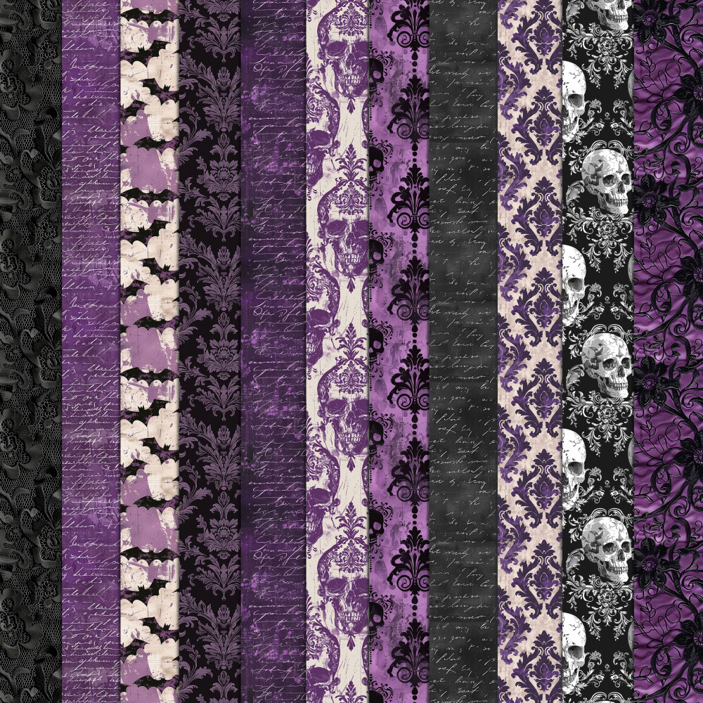 Halloween Roxo Vintage 100 Papéis Digitais Seamless (Sem Emenda)