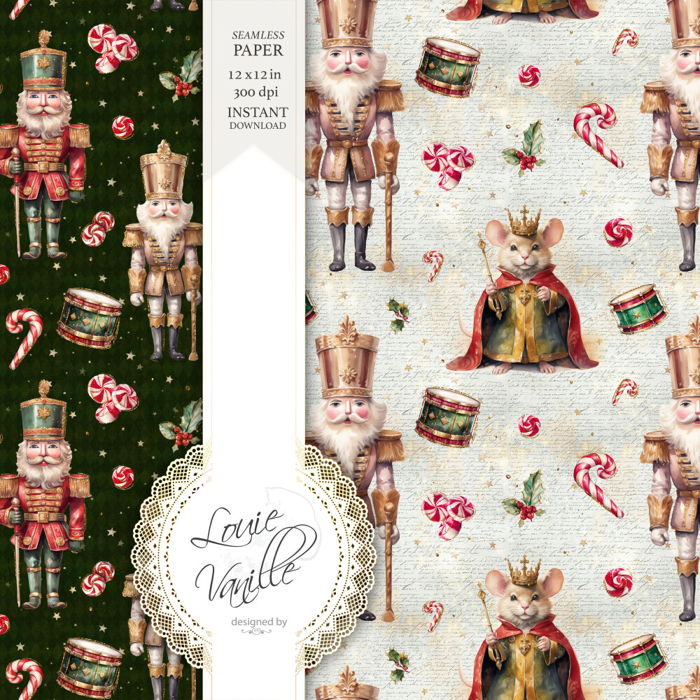 Kit O Quebra-Nozes Natal Papéis Digitais Seamless (Sem Emenda)