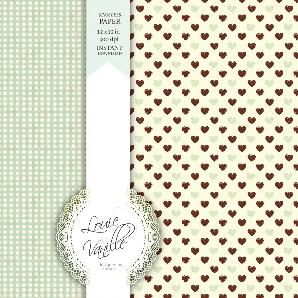 Kit Chocolate com Hortelã Papéis Digitais Seamless (Sem Emenda)