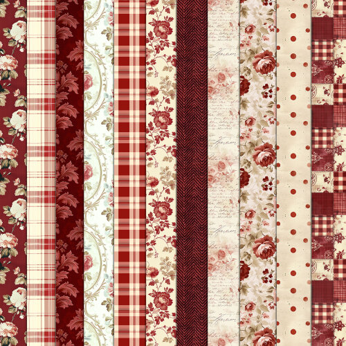 Vermelho Vintage 100 Papéis Digitais Seamless (Sem Emenda)